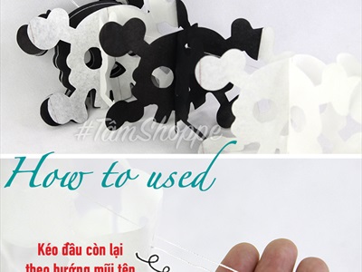 Dây banner treo Halloween bằng giấy các kiểu dài 3m BANER-HLW-02